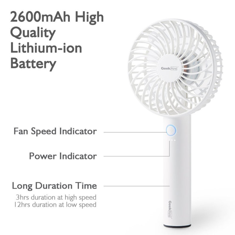 Home Easy 9.8" Personal Fan, White