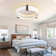 Deaija Modern Round Rattan LED Ceiling Light, Dimmable Flush Ceiling Light Fixture, Vintage White Low Profile Ceiling Lamp