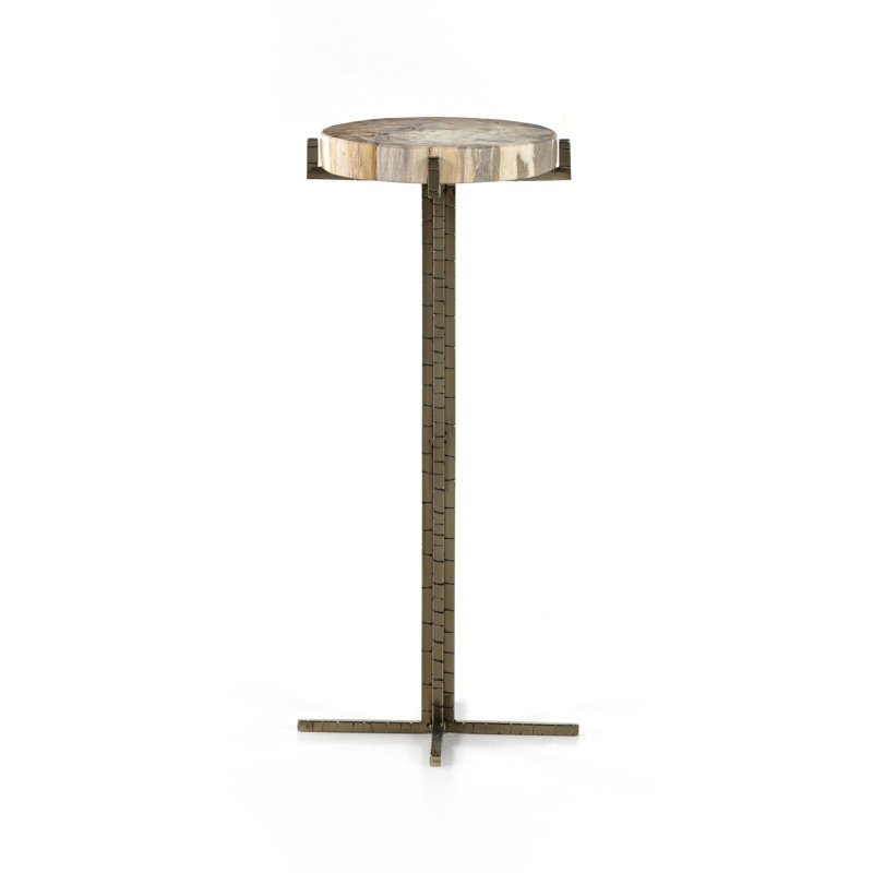 Jonty Solid Wood End Table, Light Petrified Wood