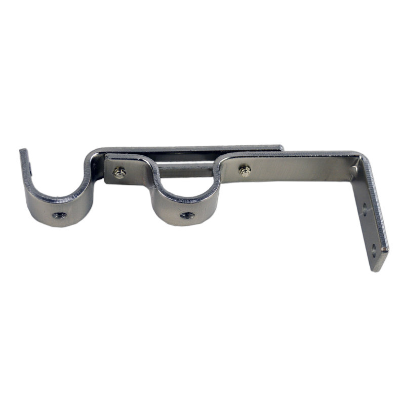 Support à rideaux double Allendale, H 5,5 po, Nickel brossé / peint