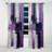 Abstract Curtain Panel, Purple Cubism Brush Pattern Blackout Decor - Tachisme Purple Cubism Brush V-687106682