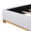 Base de lit grand format avec tête de lit courbée rembourrée Boucle, base en bois, blanc