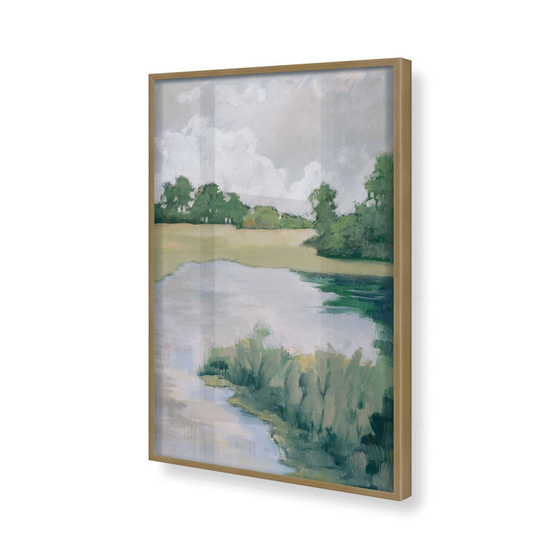 «Peaceful Riverside View II», impression, H 25,25 po x l 19,25 po, Or brossé