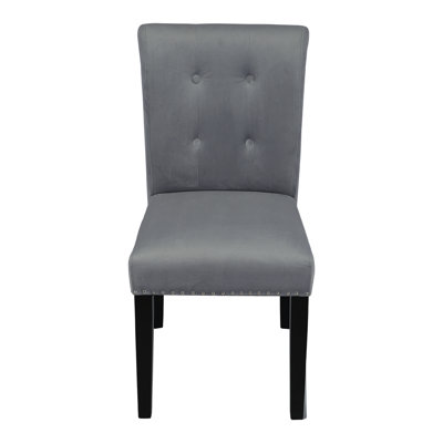 47cm H Velvet Upholstered Accent in Light Grey