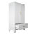 60" Tall Metal Wardrobe Cabinet With 1 Drawer And Hanging Rod, 2 Doors Wardrobe Closet With Shelf For Bedroom, Office, Laundry Room,Entryway ,Foyer,Guesthouse (White)-470602155