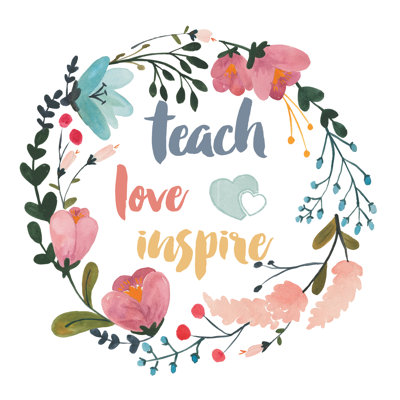 «Harriet Floral Teacher Inspiration I» par Wild Apple Portfolio - impression sur toile tendue