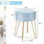 Unger 41cm Wide Velvet Round Solid Colour Ottoman-1460384569