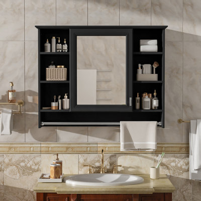 Armoire à pharmacie 3-en-1, armoire de rangement murale avec tablette réglable