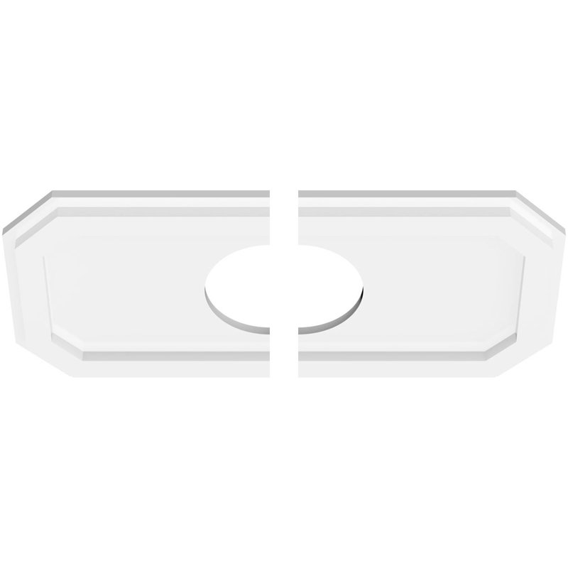 38"W x 19"H x 5"ID x 13 1/4"C x 1"P Emerald Architectural Grade PVC Contemporary Ceiling Medallion, Two Piece