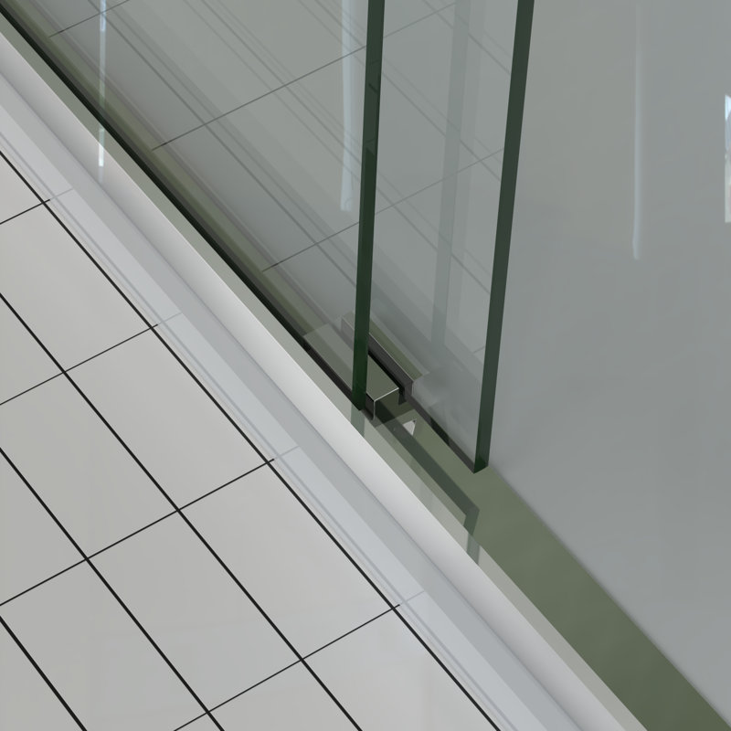 Douche coulissante lisse en aluminium pour salle de bain contemporaine