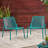 Teal Outdoor Stackable Chairs, Stable Frame, Rounded, 26"X22.09"X26 Iron Minimalist Look, 26" W X 22.09" D H,