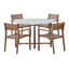 Ensemble repas d'extérieur 5 pièces avec 4 chaises en bois d'acacia-375568402