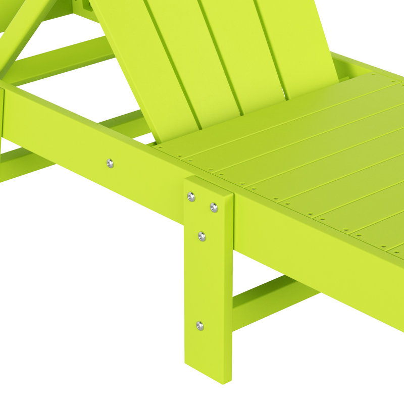 Chaise longue inclinable en poly, Vert clair