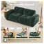 Ensemble de canapé 2 pièces à assise profonde en velours vert, canapé 2 + 2 places confortable, mobilier de salon moderne sans assemblage-1019968513