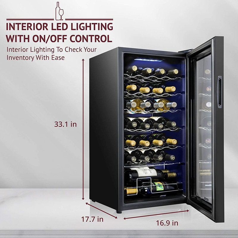 Schmécké Single Zone 16.9'' Freestanding 28 Bottle Wine Refrigerator