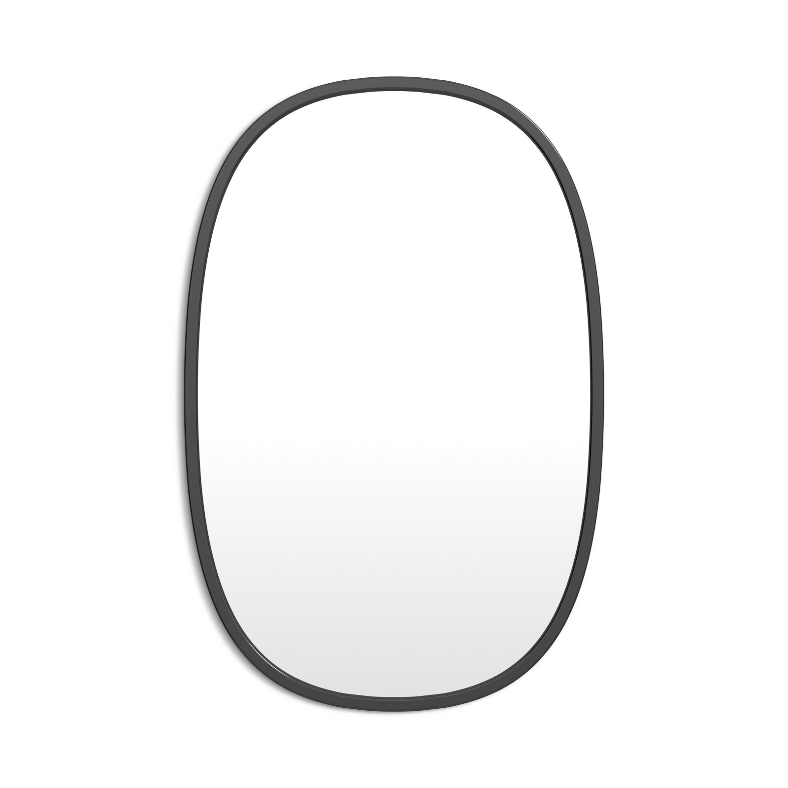 Sabine Metal Curved Oval Wall Mirror, Black, 36" x 27"