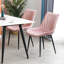 Chaise d'appoint capitonnée en velours rose-753814461