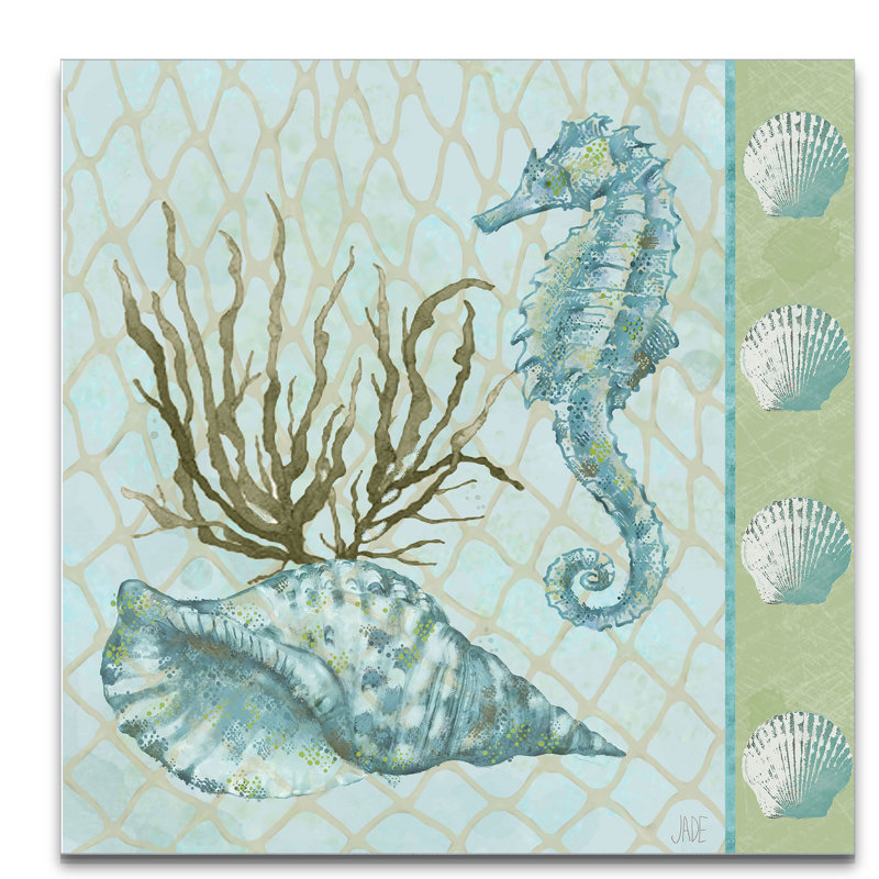 « under sea i », peinture, H 16 po x l 16 po x P 1,5 po, Toile tendue
