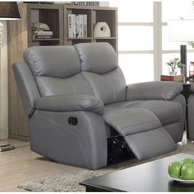 Cascoe 62'' Leather Reclining Loveseat