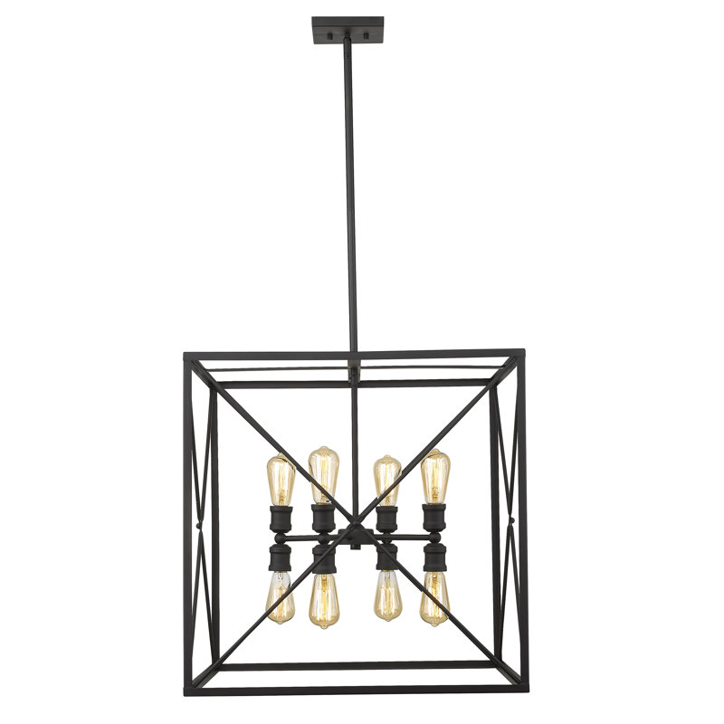 Lustre carré lanterne 8 lumières Maly