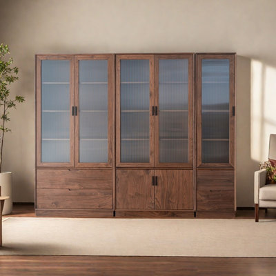 Light luxury black walnut bookcase