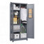 Armoires en métal, armoire à outils de nettoyage avec portes verrouillables, armoire de rangement pour outils à haut balai, armoire d'appoint-575213256-575213257
