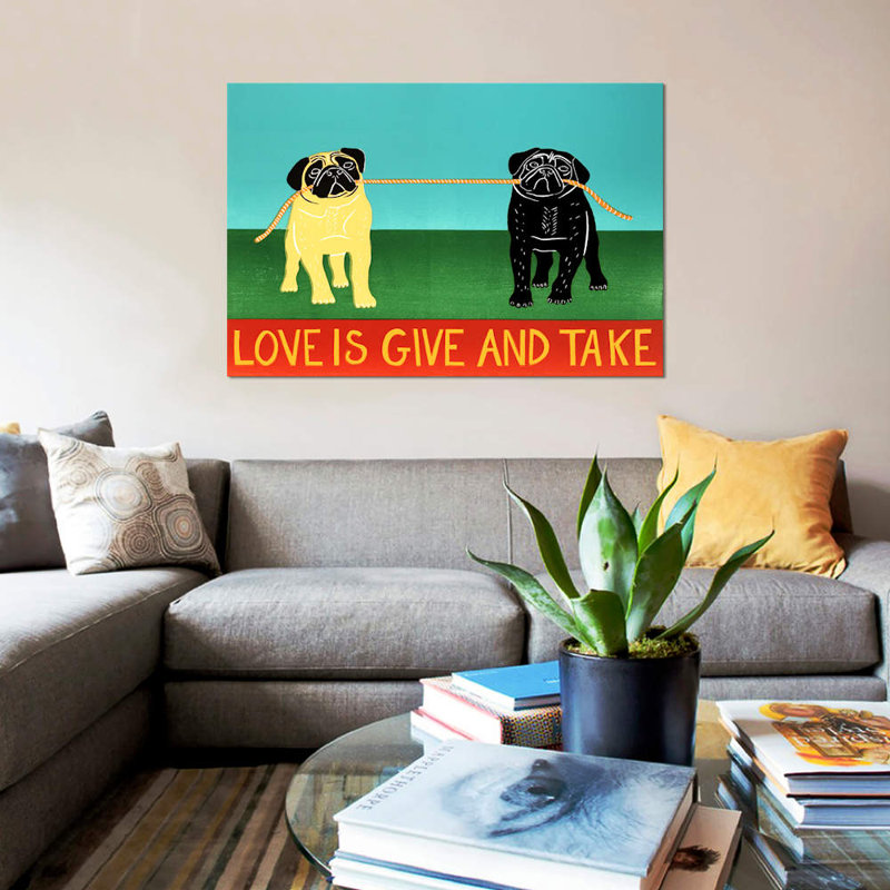 Love Is Give And Take by Stephen Huneck - Wrapped Canvas Print, 101.6 cm H x 66.04 cm W x 1.91 cm D
