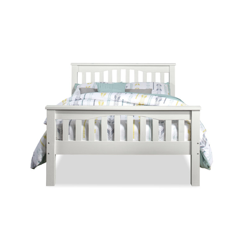 Lit standard en bois massif Mateo, Double, Blanc