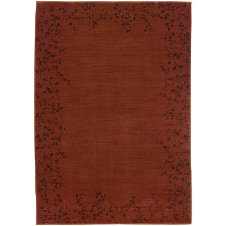 Tapis floral rouge / brun Ryles