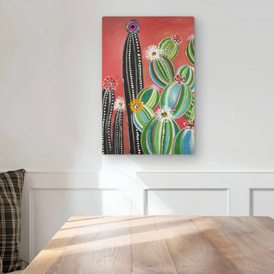 Rainbow cactus - Botanical Office Metal Print for Home Decor