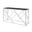 Console moderne en verre avec structure en métal robuste et plateau en verre trempé noir