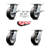 4 Piece Rubber on Aluminum Caster Set