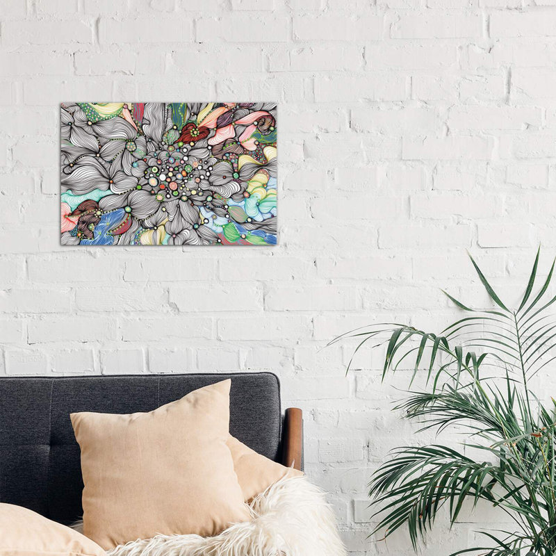«Sea Bottom» par Noemi Ibarz - impression d'art graphique, H 18 po x l 26 po x P 1,5 po, Toile tendue