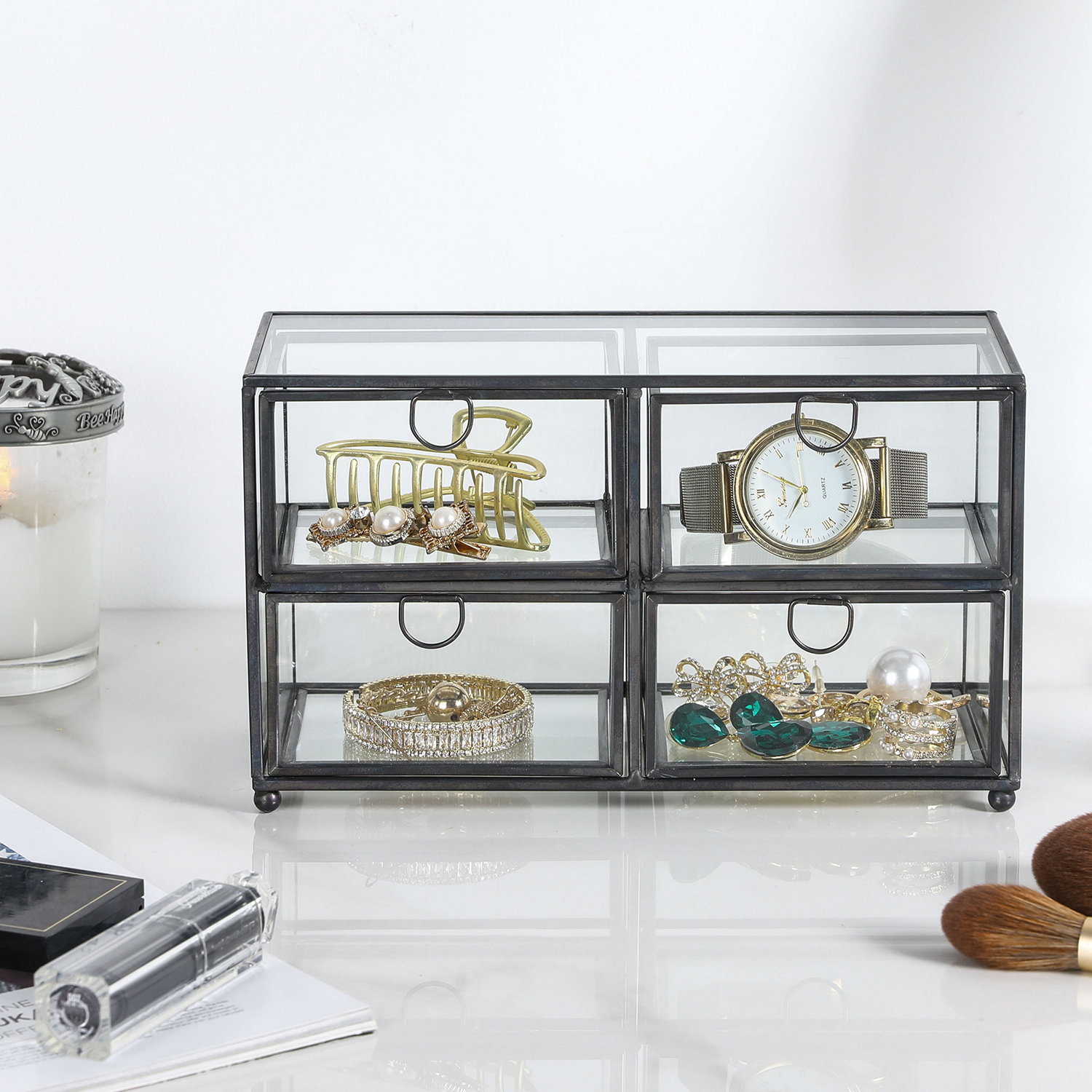 Rebrilliant 4Drawer Glass Jewellery Display Box Wayfair Canada