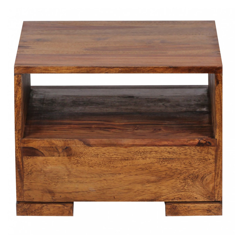 Dragon 40cm W Solid Wood Bedside Table, Sheesham
