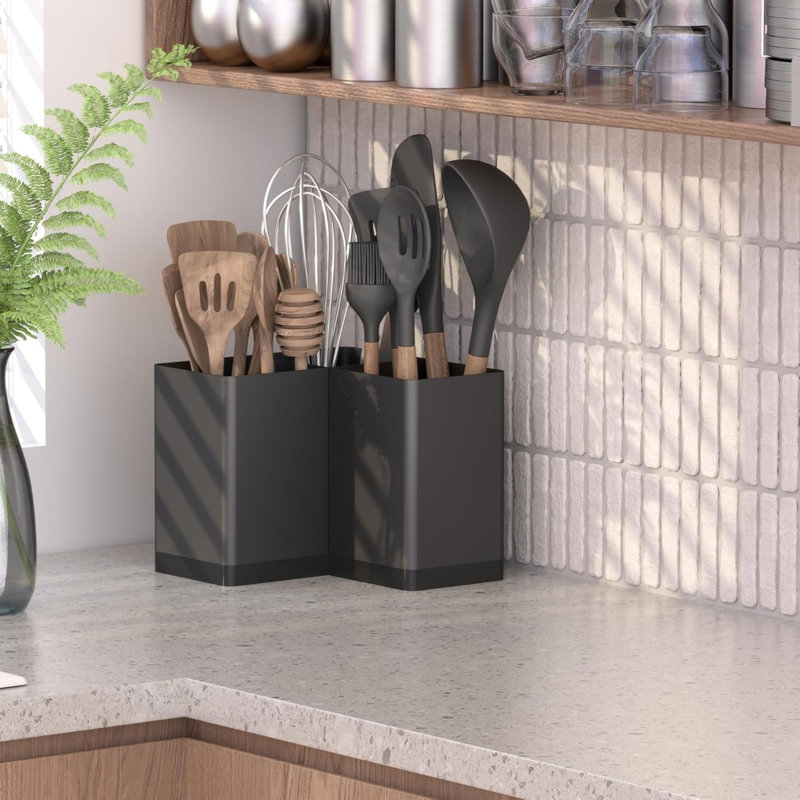Iron Utensil Crock, Black