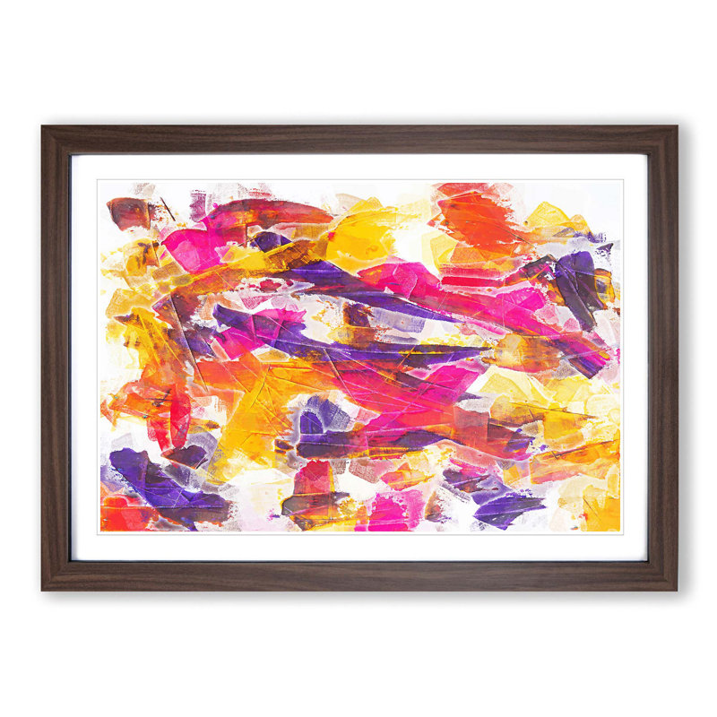 Ending Love in Abstract - Picture Frame Painting Print, Walnut Framed, 36cm H x 48cm W x 2cm D