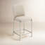 Dion Upholstered Counter Stool In Camel Synthetic Leather And Brushed Nickel Metal-43524223