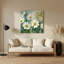 Art mural en métal beige botanique à la camomille-578733247