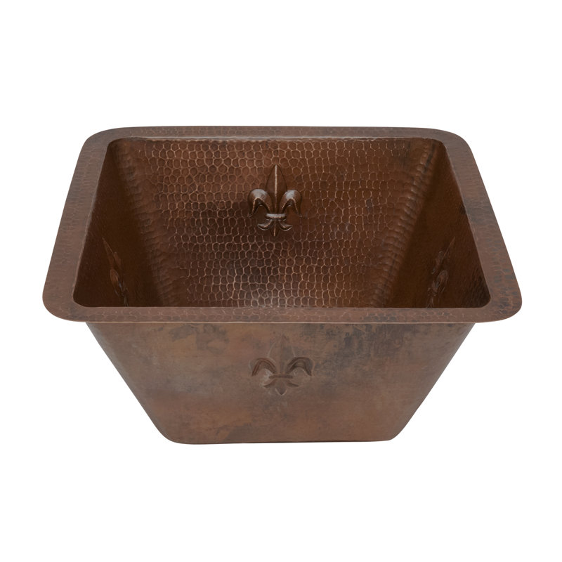 Barre / cuve de préparation en cuivre 15 "avec ouverture de drain 3,5"