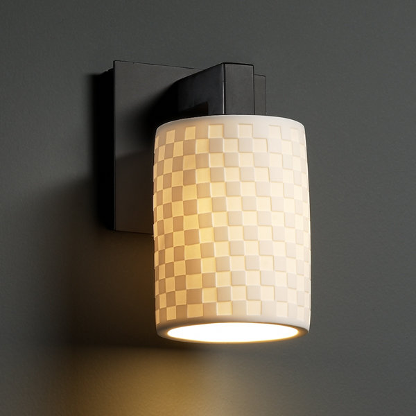 Applique murale 1 lumière modulaire Limoges, Vagues, Nickel brossé, Cylindre avec rebord plat