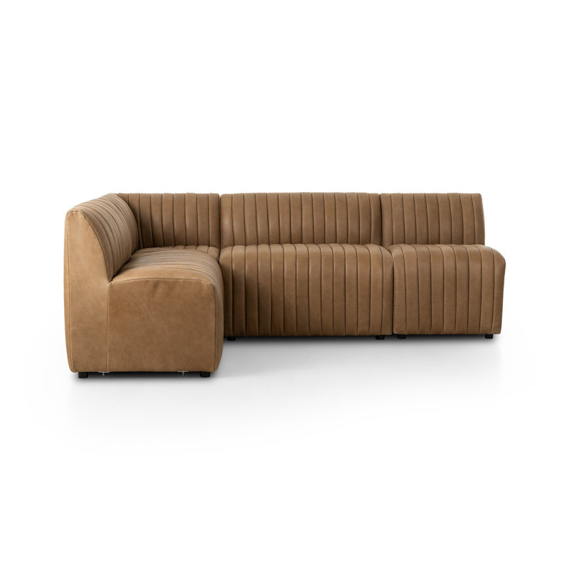 Augustine Dining Banquette L Shape -Palermo Drift, 31.5" H x 91.5" W x 66.5" D