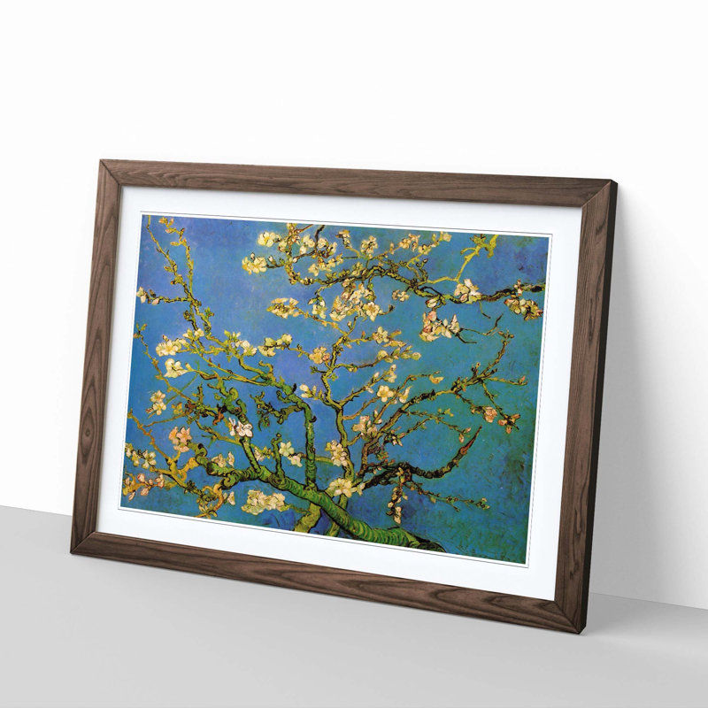Almond Blossom Tree (2) by Vincent Van Gogh - Framed Print, Walnut