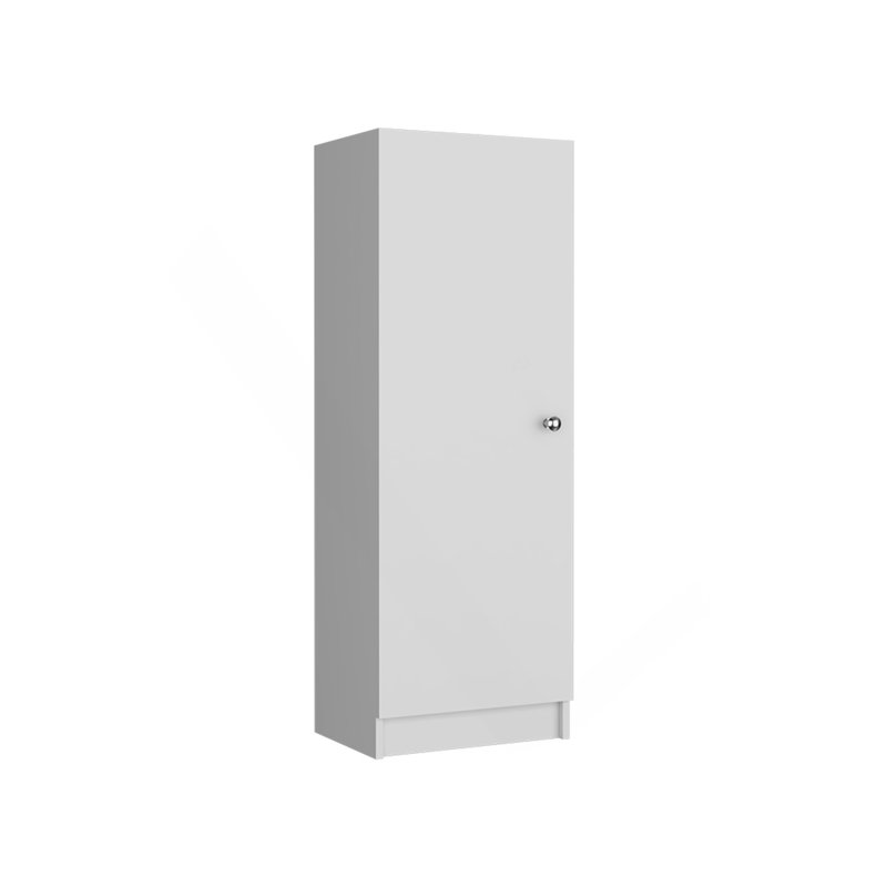 Armoire de cuisine H 47 po, armoire à une porte, quatre tablettes intérieures, blanc