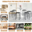 Ensemble de 6 tabourets empilables avec sièges rembourrés, tabourets empilables rembourrés de hauteur standard de 17 pouces avec surface en cuir, tabourets gigognes ronds portables pour la cuisine intérieure / extérieure, couleur assortie, paquet de 6-251541886