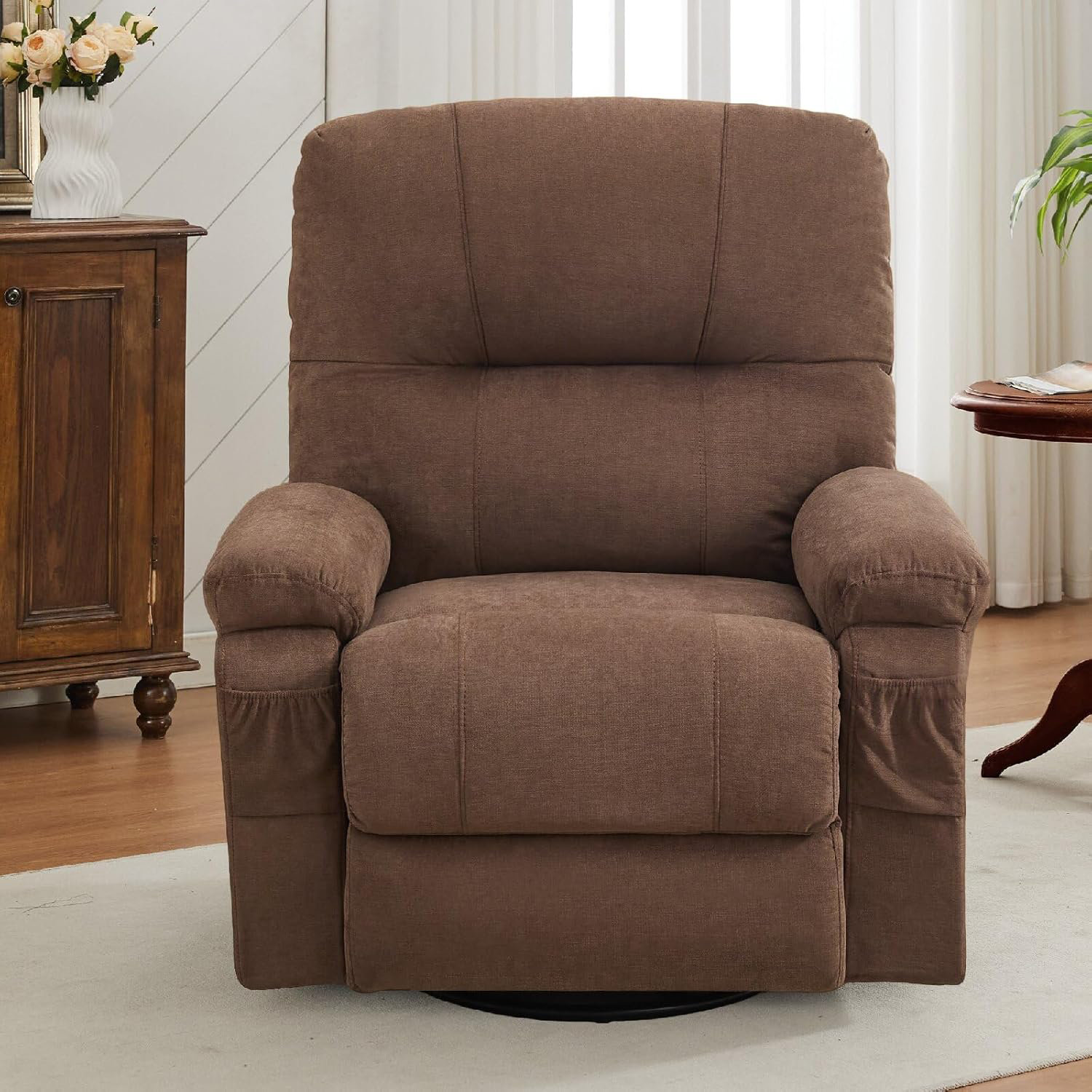 Latitude Run® Swivel Rocker Recliner Chair With Massage, Manual ...