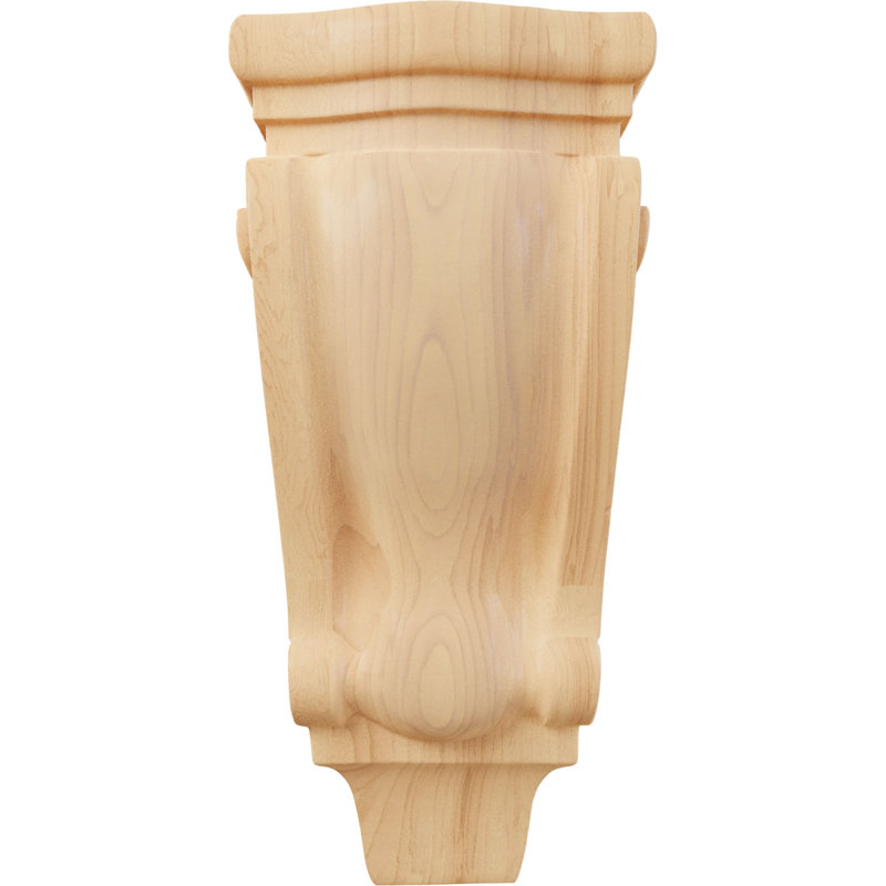 Small Traditional Red Oak Wood Pilaster Corbel