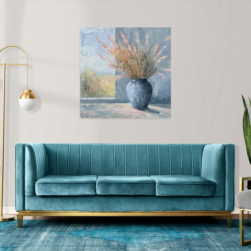 «Honeybloom Flower Vase Contemporary Peaceful Rustic Landscape», art mural, 36" H x 36" W