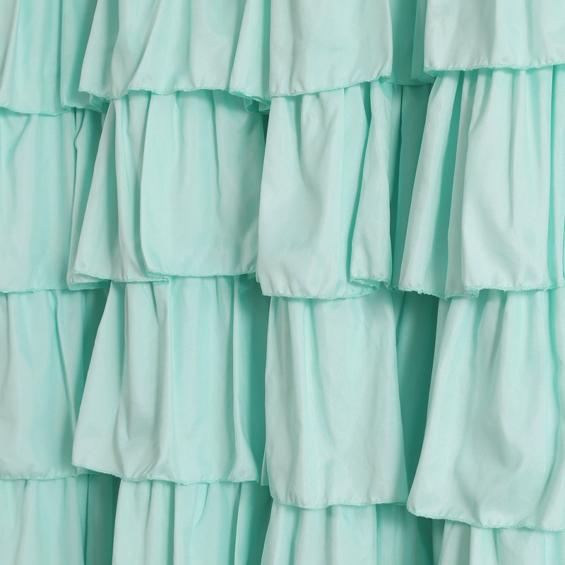 Light Turquoise Ruffle Polyester Shower Curtain, 72" x 72"
