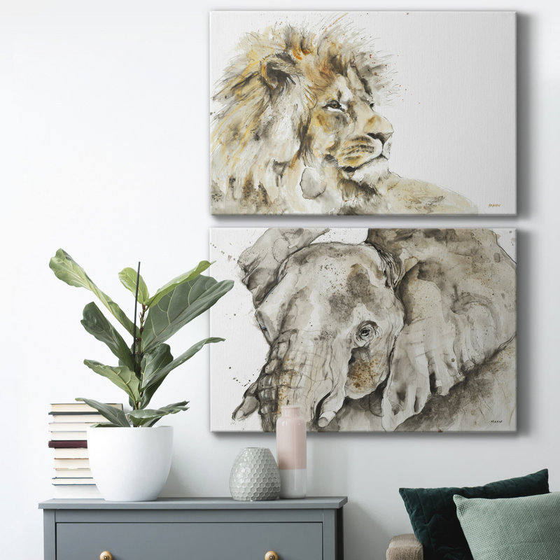 SAVANNAH I - Ensemble de 2 reproductions, H 48 po x l 36 po x P 1 po, Pas de tapis, Toile tendue
